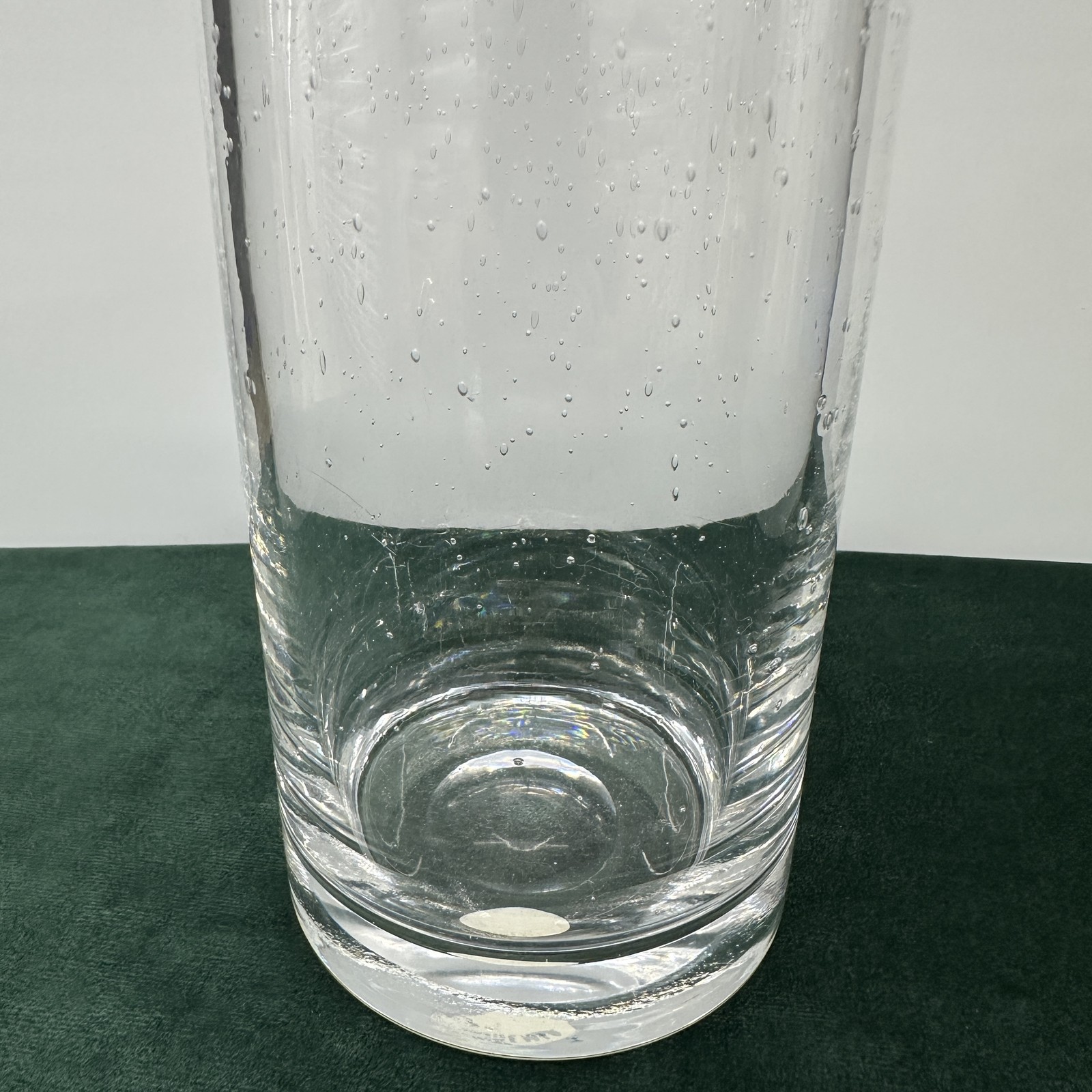 Bohemia Czechoslovakia Seeded Glass Vase Hand Cut Lead Crystal 8.75″ Tall