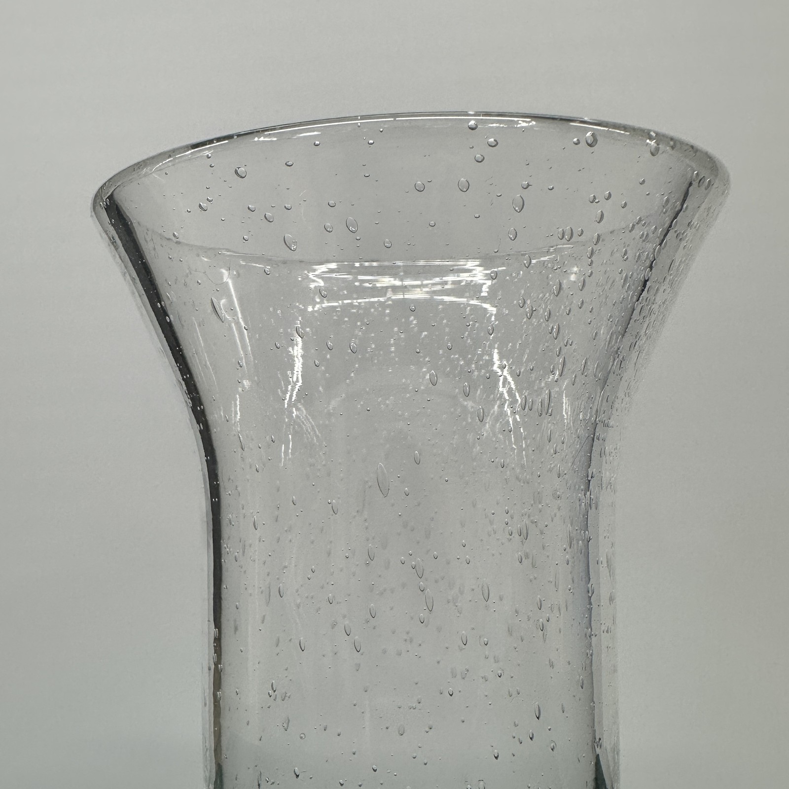Bohemia Czechoslovakia Seeded Glass Vase Hand Cut Lead Crystal 8.75″ Tall