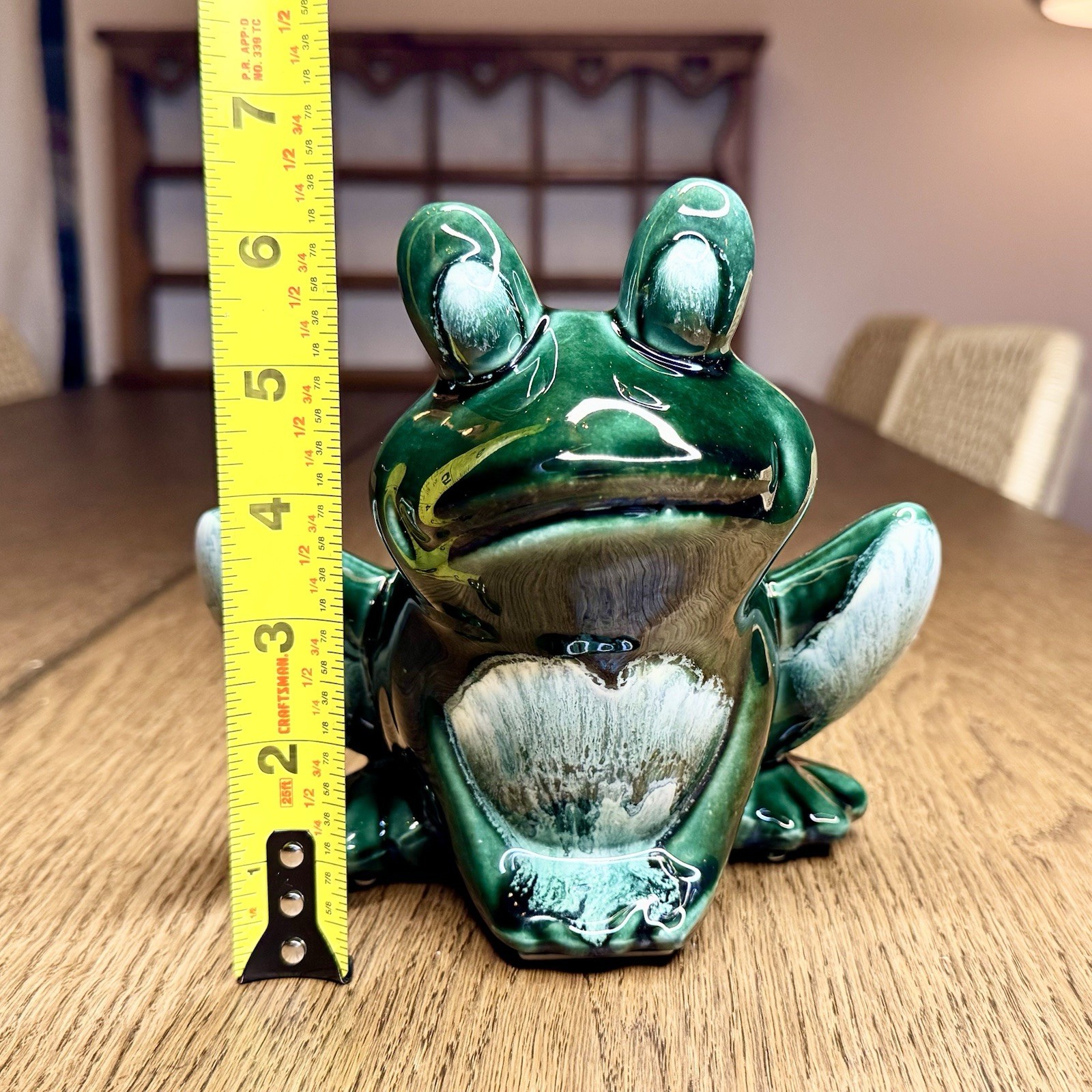 Vintage Hull Pottery Frog Planter F70 Retro MCM Green Drip Glaze Ceramic Planter