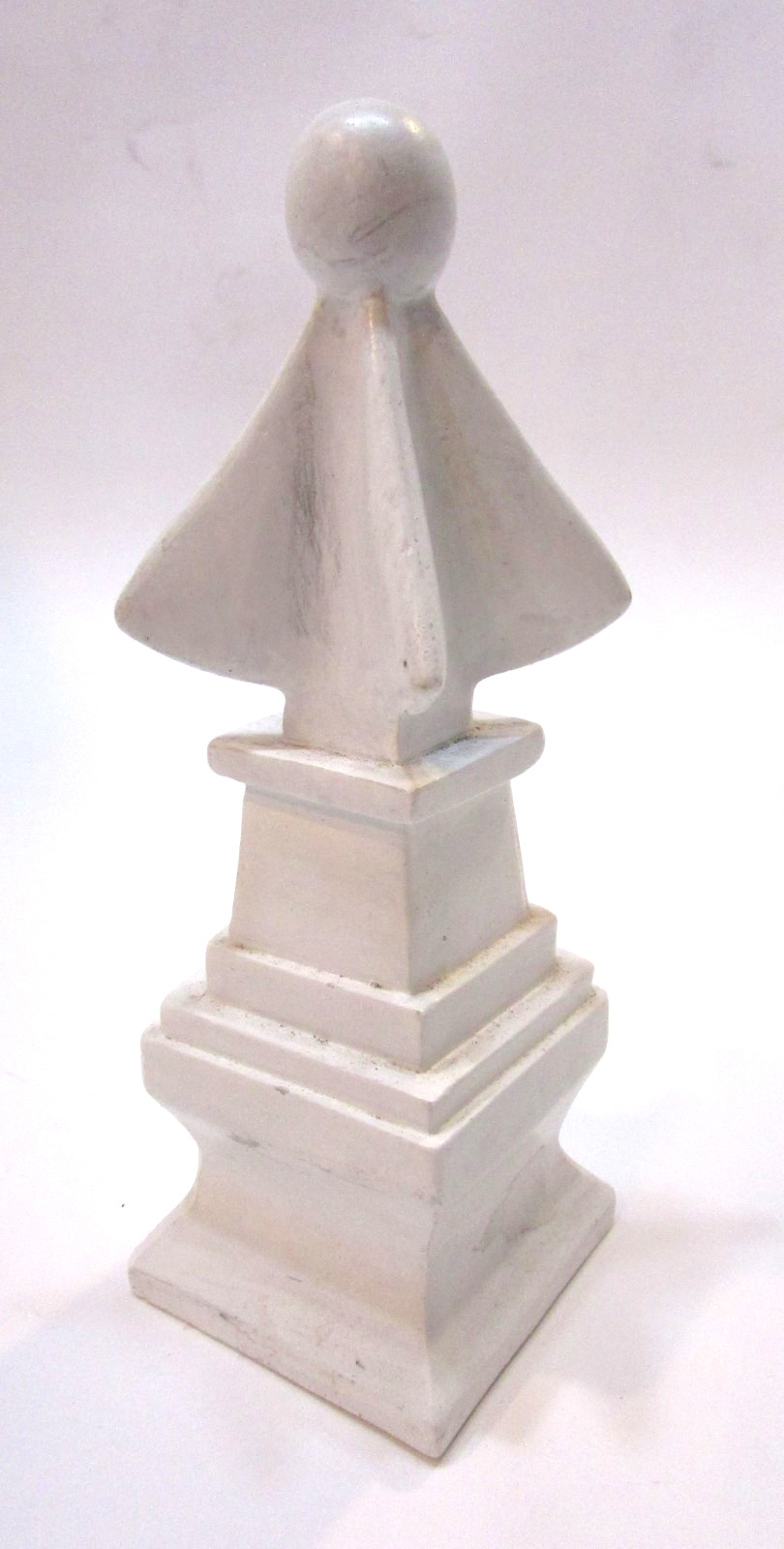 Vintage 1980’s 7″ Tall Gate Finial Shaped Faux White Marble 14.7 oz Paperweight