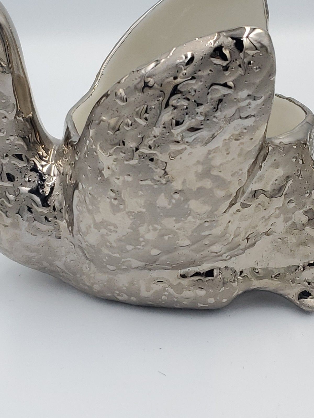 RARE WEEPING SILVER DIPPED SWAN PLANTER BY HOLLEY ROSS LaANNA PA GOOSE China