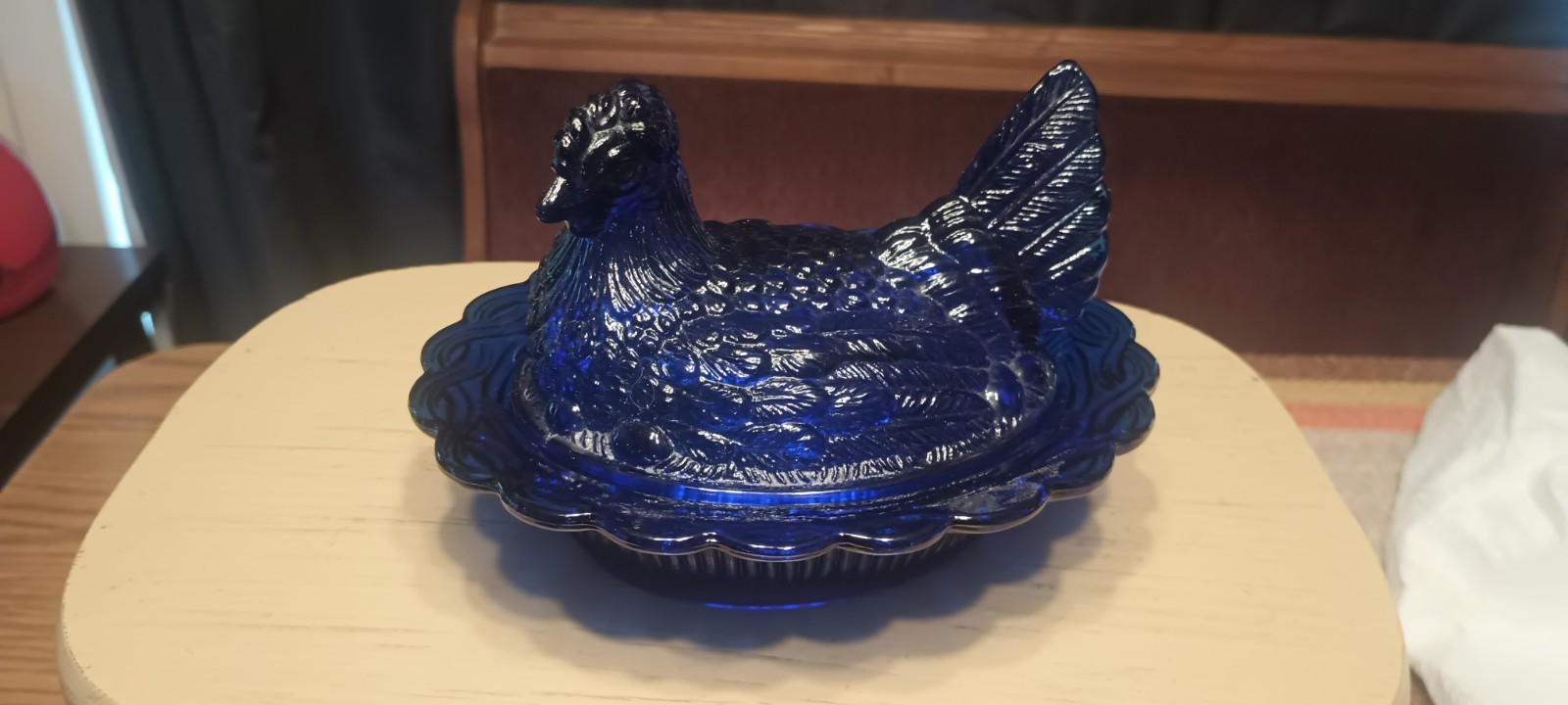 Vintage Mosser Glass Cobalt Blue HON 6.5″ X 4″ In Mint Condition.