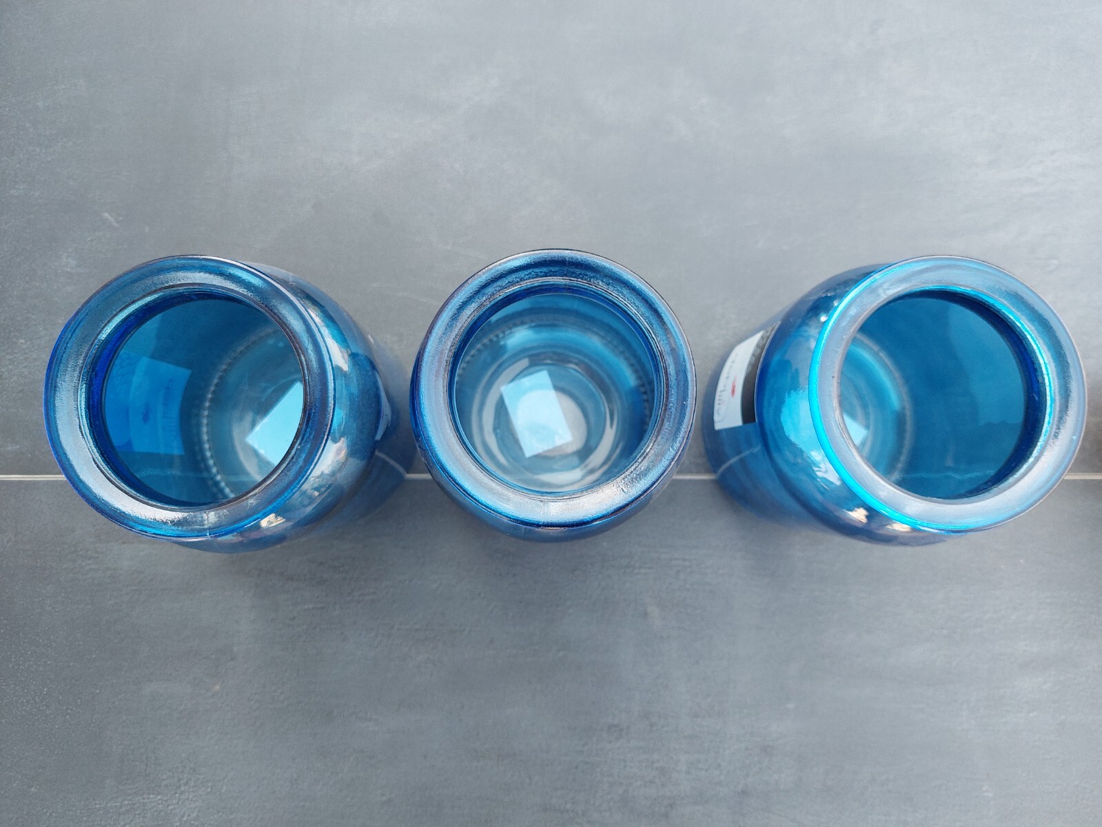 COBALT BLUE GLASS VASES 5 3/4″ TALL- BRAND NEW-set of 3