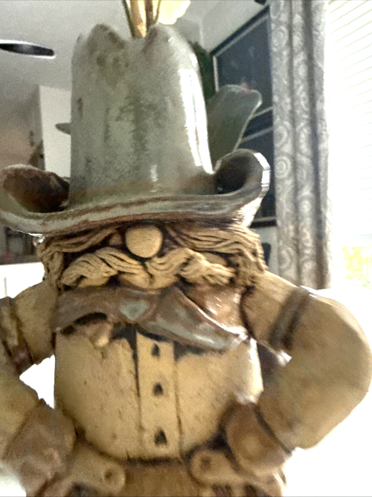 VTG Studio Pottery Whimsical Signed Character Cowboy 1980. Bank mc
