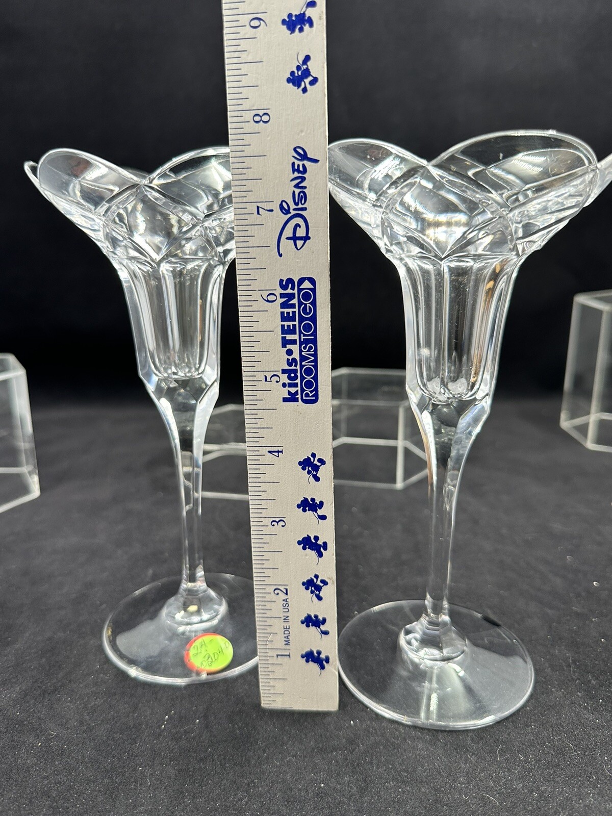 Mikasa Fine Crystal Baroque Single Light Candlestick Holders 7-5/8” Pair (2)