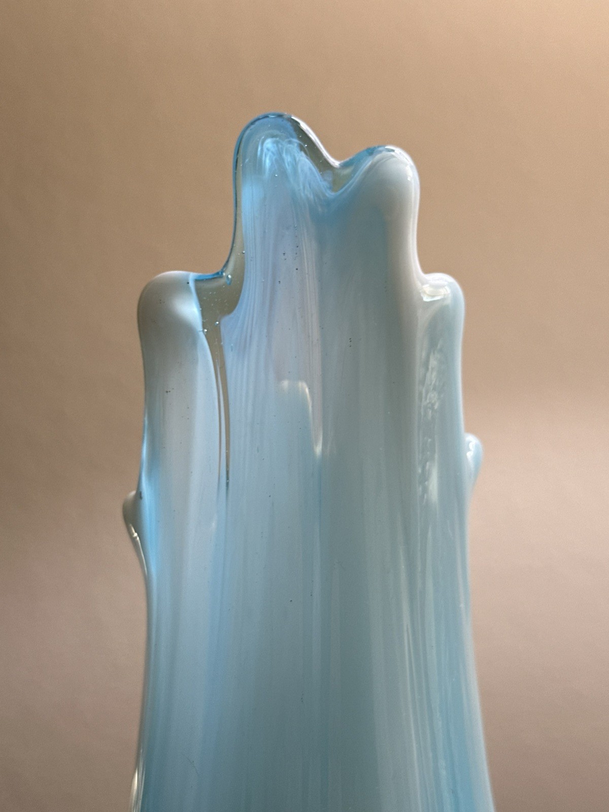 Kanawha Moon And Star Blue Slag Glass Swung Vase End Of Day Excellent Condition