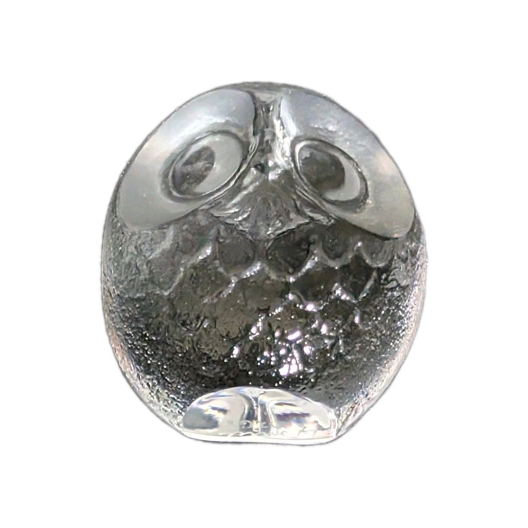 Mats Jonasson Målerås Sweden Crystal Owl Paperweight Signed #3268 Art Glass…