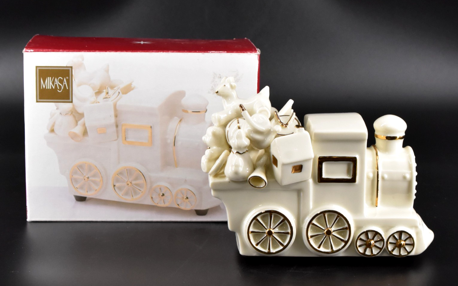 Mikasa Porcelain Train Engine Locomotive Musical Holiday Elegance FK00 1-418