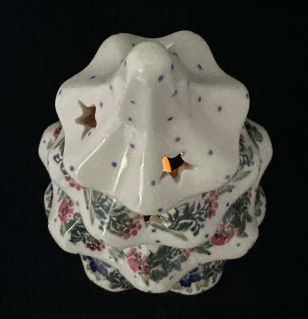 Polish Pottery Luminary Christmas Tree By Ceramica Artystyczna 7.5” Tall