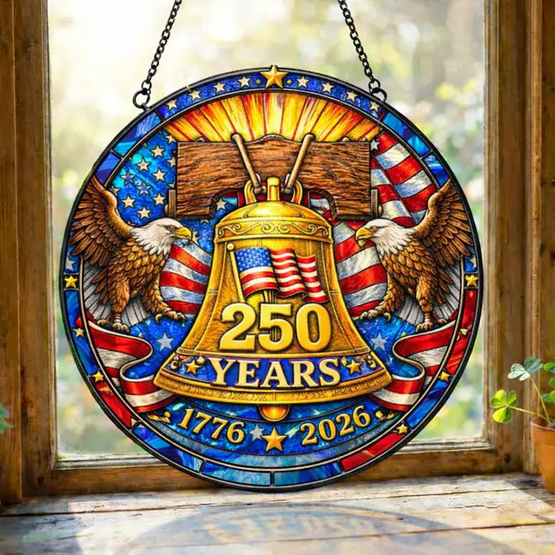 Patriotic Freedom Years Suncatcher Glass