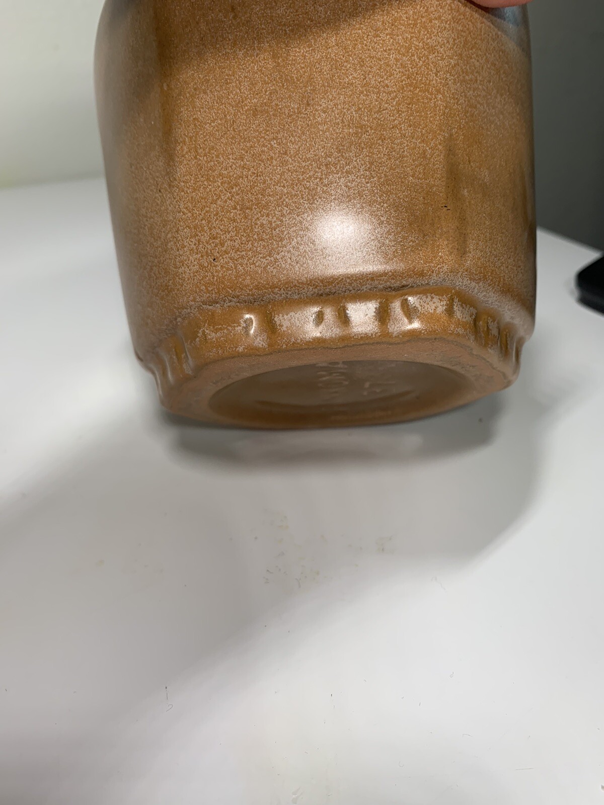 Vintage Frankoma Pottery Planter Scalloped Top #37 Caramel Brown