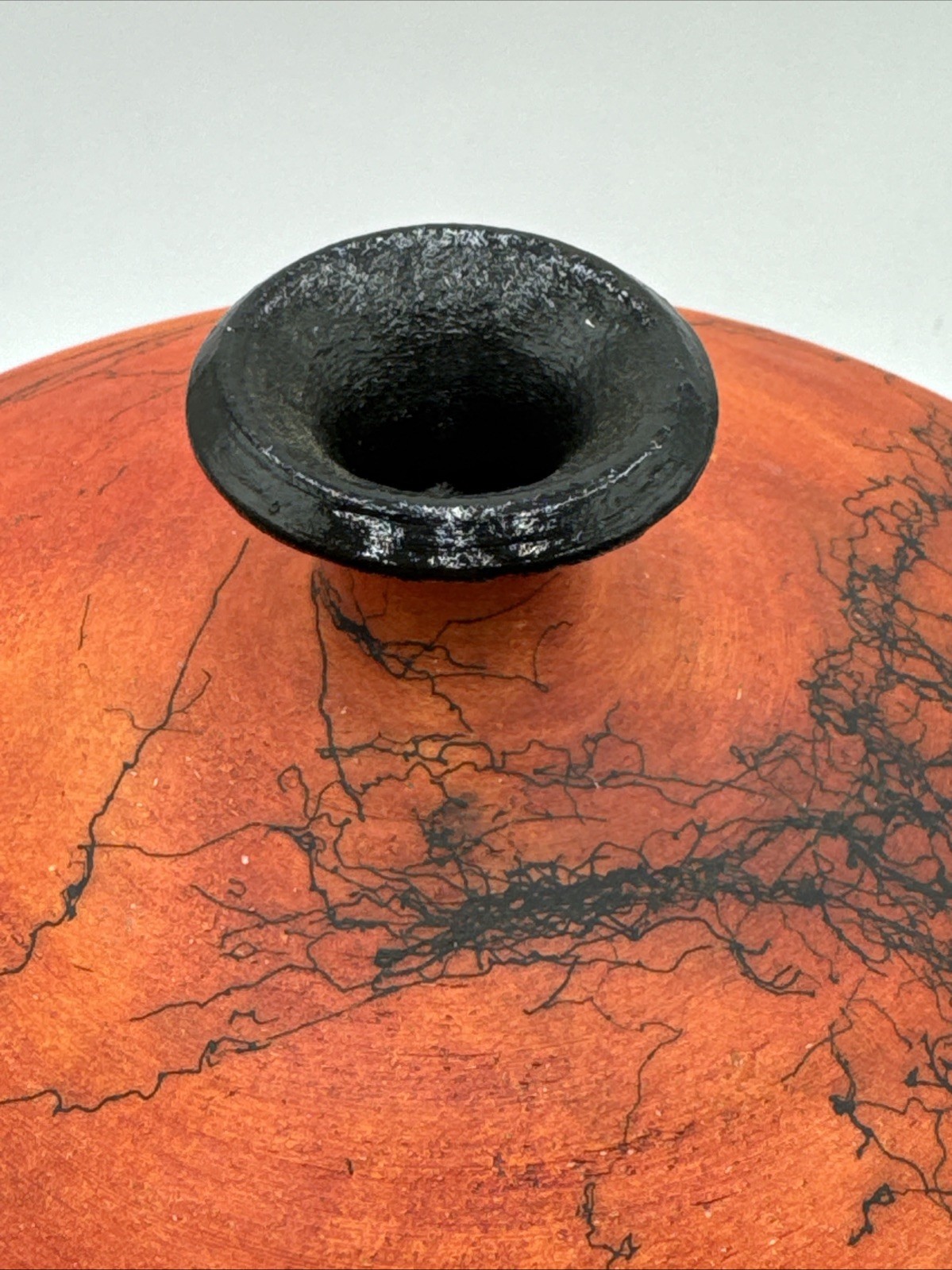 Nolan Windholtz Signed Round Tree Horse Hair Pottery Large Vase 14.5 Tall 13 Wde