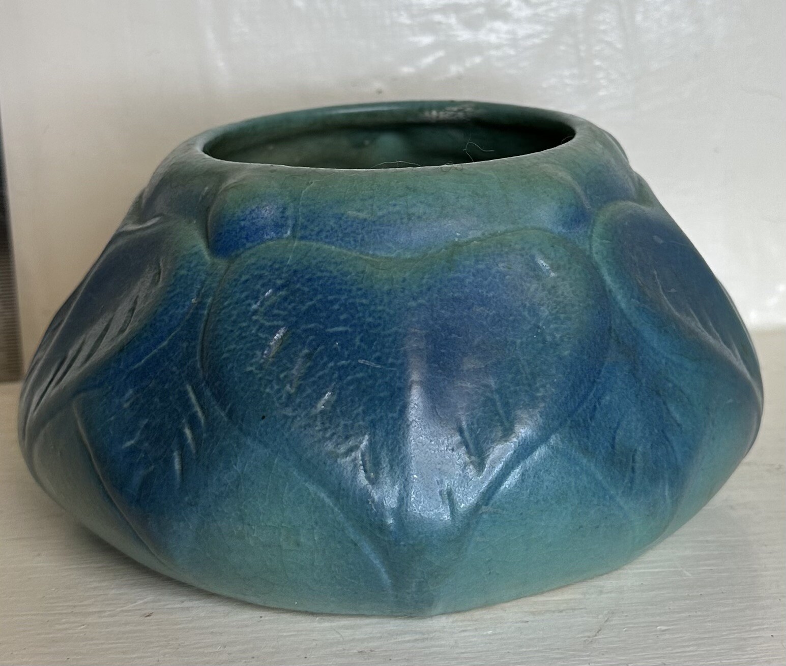 Van Briggle Pottery 1930’s Rare Plate 858 philodendron leaf bowl turquoise