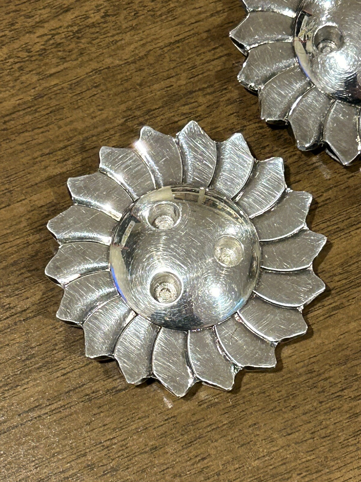 Vintage 2 pc DANSK Candle Holders Japan Sunburst MCM Mid Century Modern