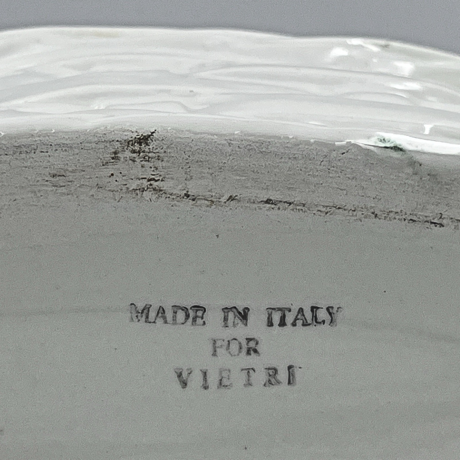 Hand Painted Italian Vietri White Woven Ceramic Oval Basket 12×8″ 3lb 10 oz