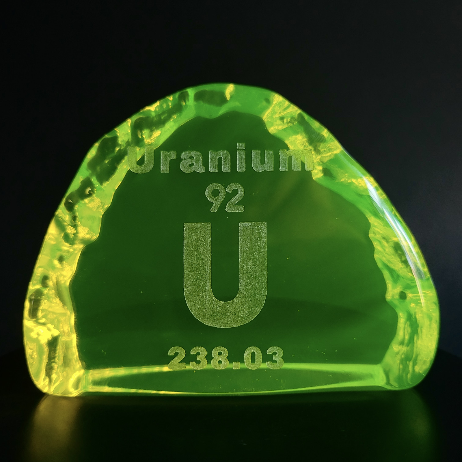 Uranium Glass Figurine Rare Vaseline Yellow Glass Statue Rock Art Glass