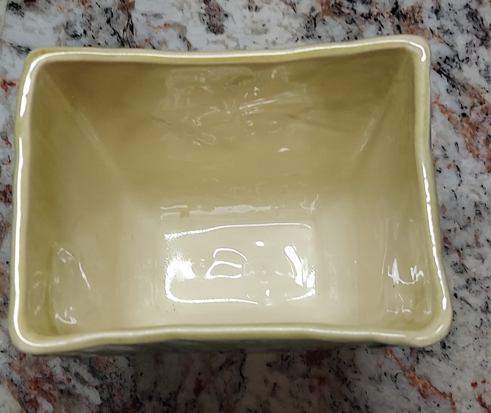 Hull 116 Mid Century Green & Yellow Ceramic Glazed Vase or Planter 5x3x6Tall