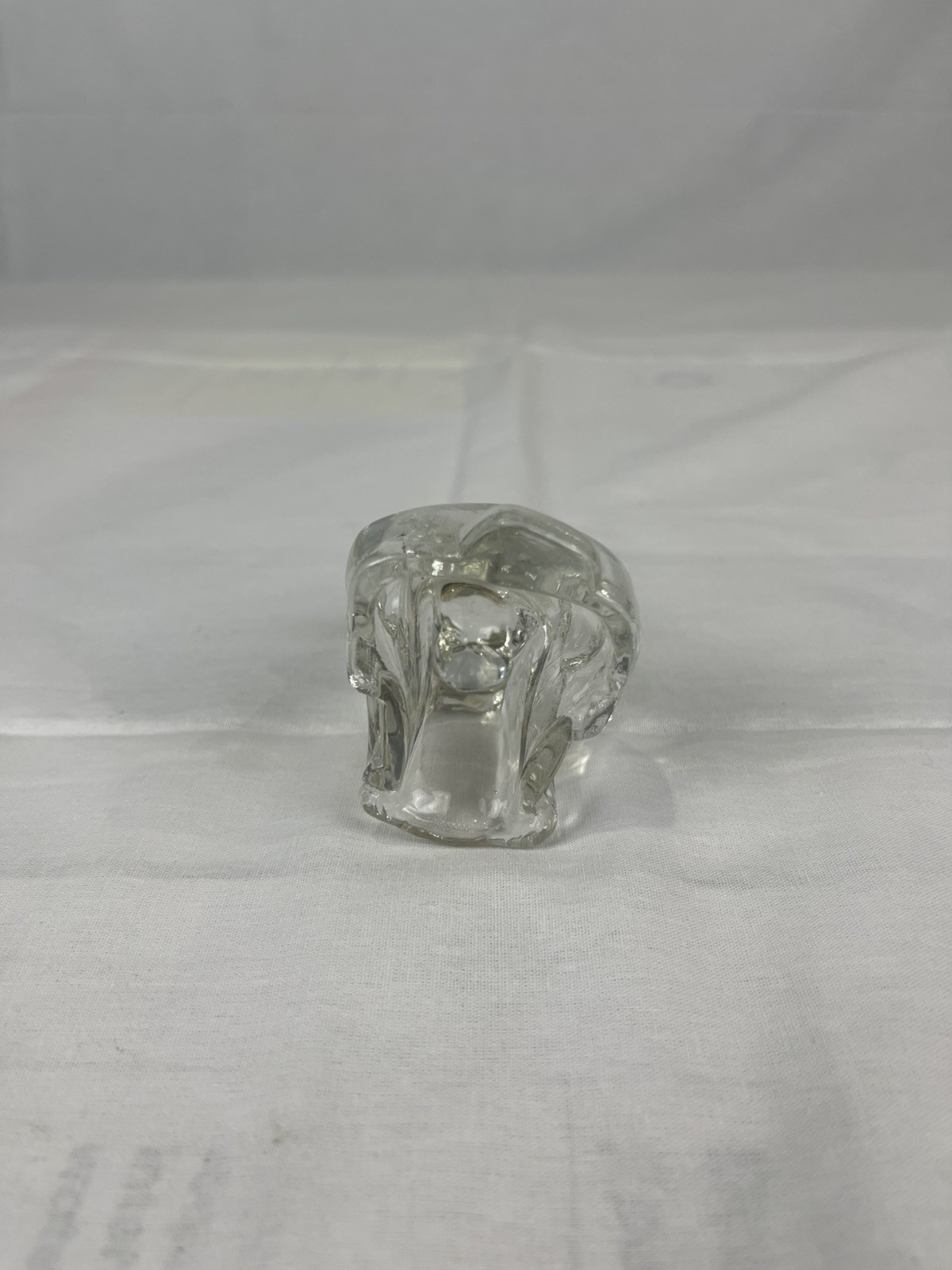 Clear Glass Dog & Puppy Figurine Decorative Animal Collectible