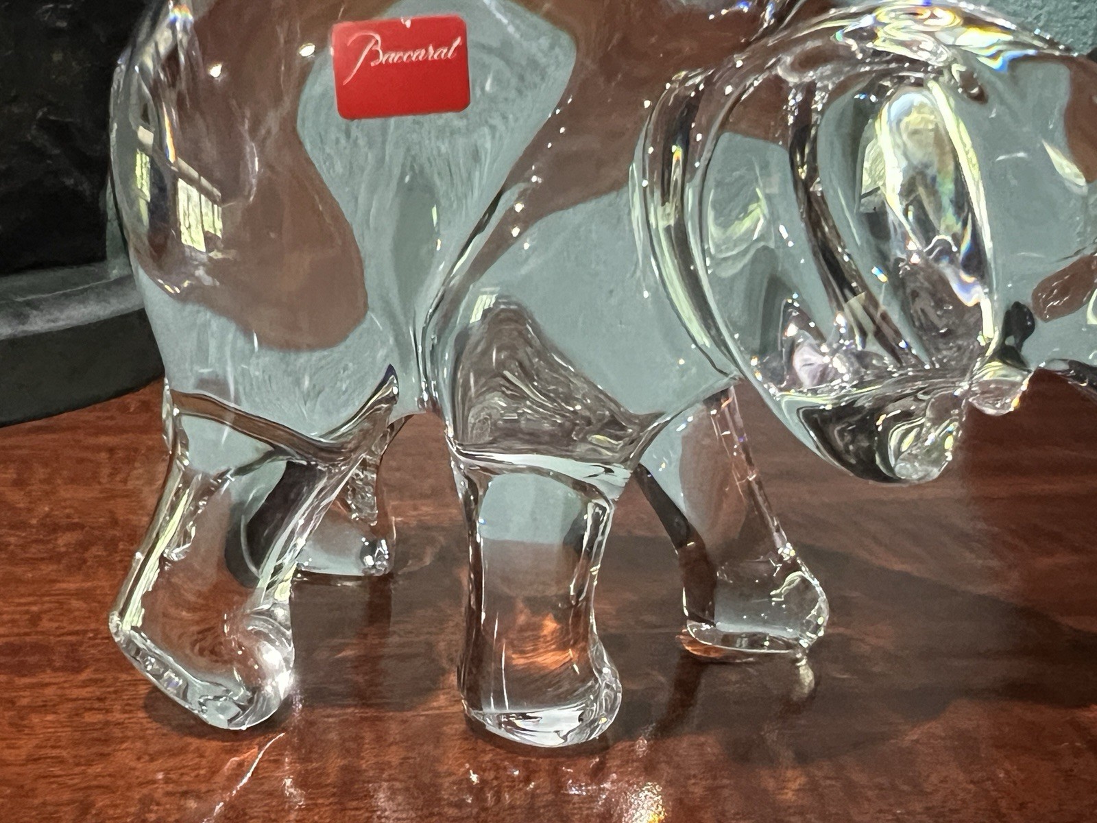 Baccarat 8” Crystal Elephant Perfect Condition Glass Figurine