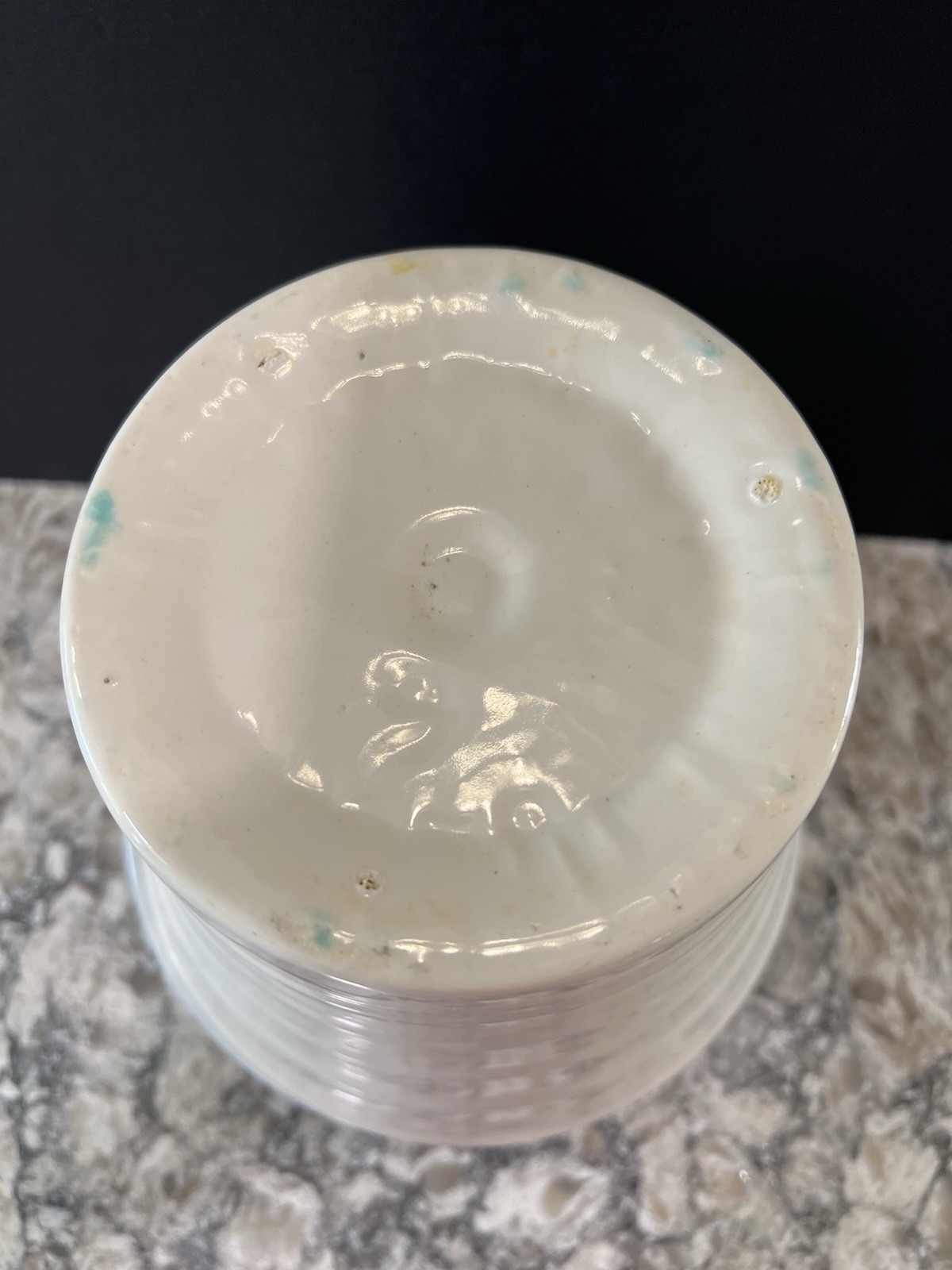 Vintage White BAUER Pottery #6 Flower Pot RINGWARE Step Los Angeles