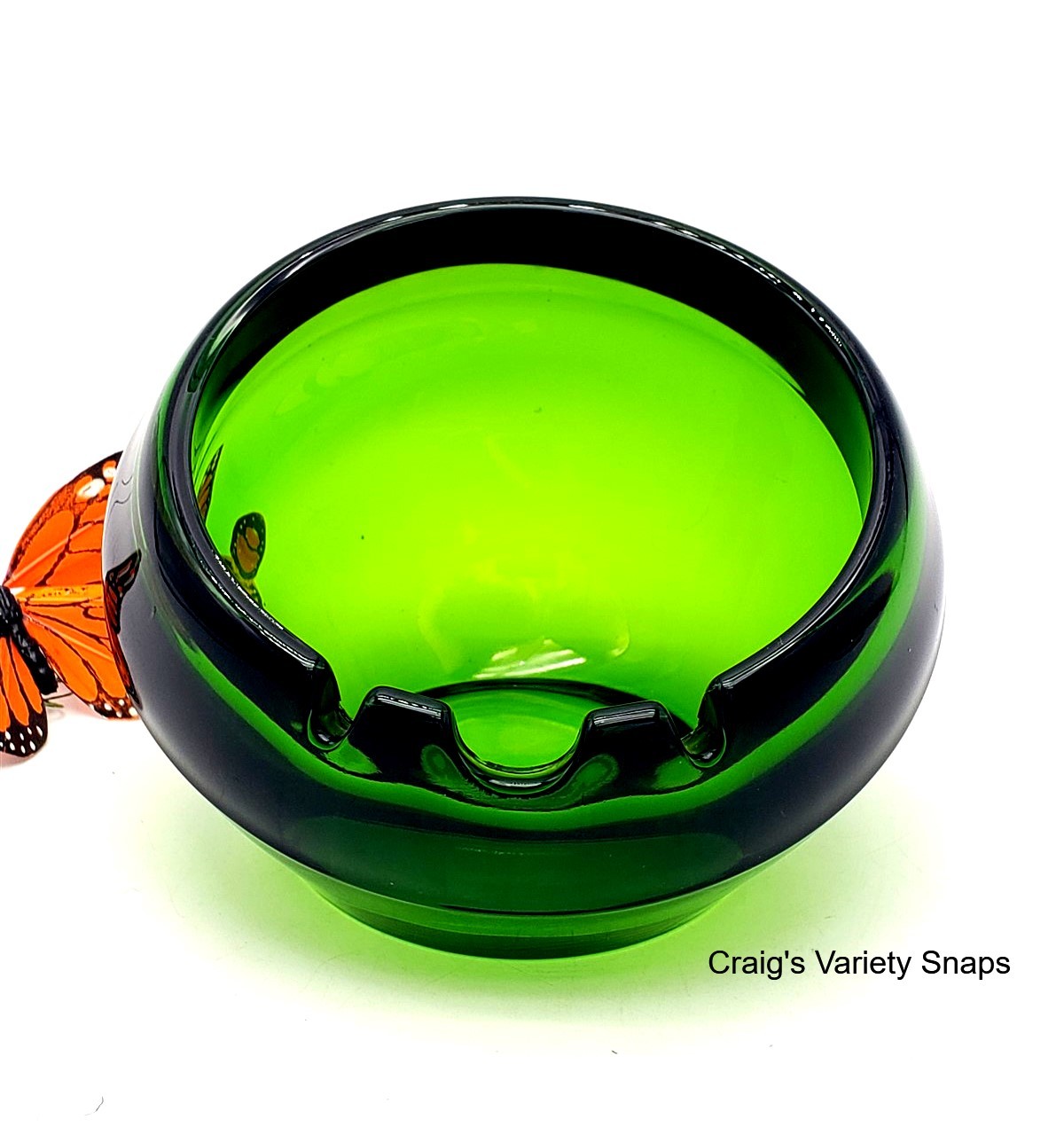 Viking Martinsville Avocado Green LARGE Ash Tray, Cigarette & Cigar