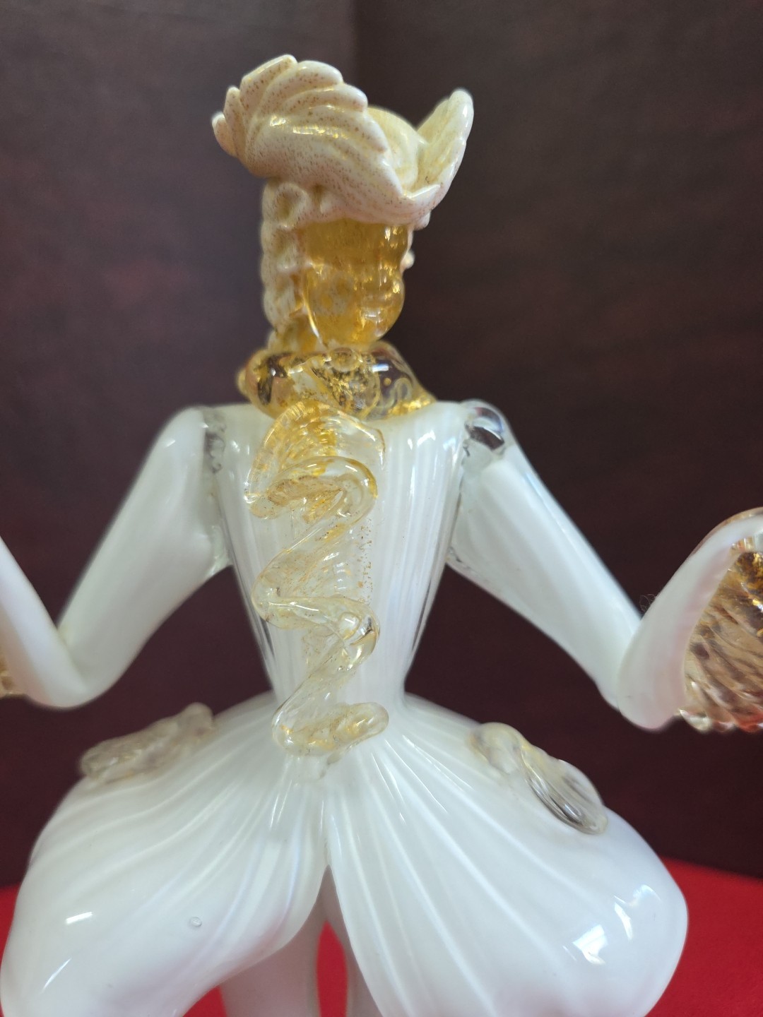 Vintage Murano Glass Figurine of a Venetian Dancer 10.5 In Tall
