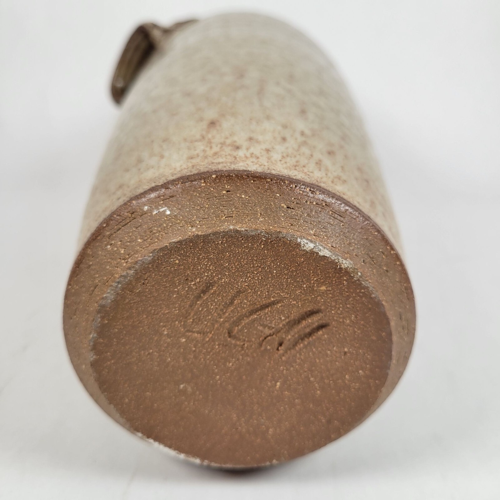 Vtg Studio Pottery Vase Handles Abstract Rustic Richard Dick Lien Signed 12″