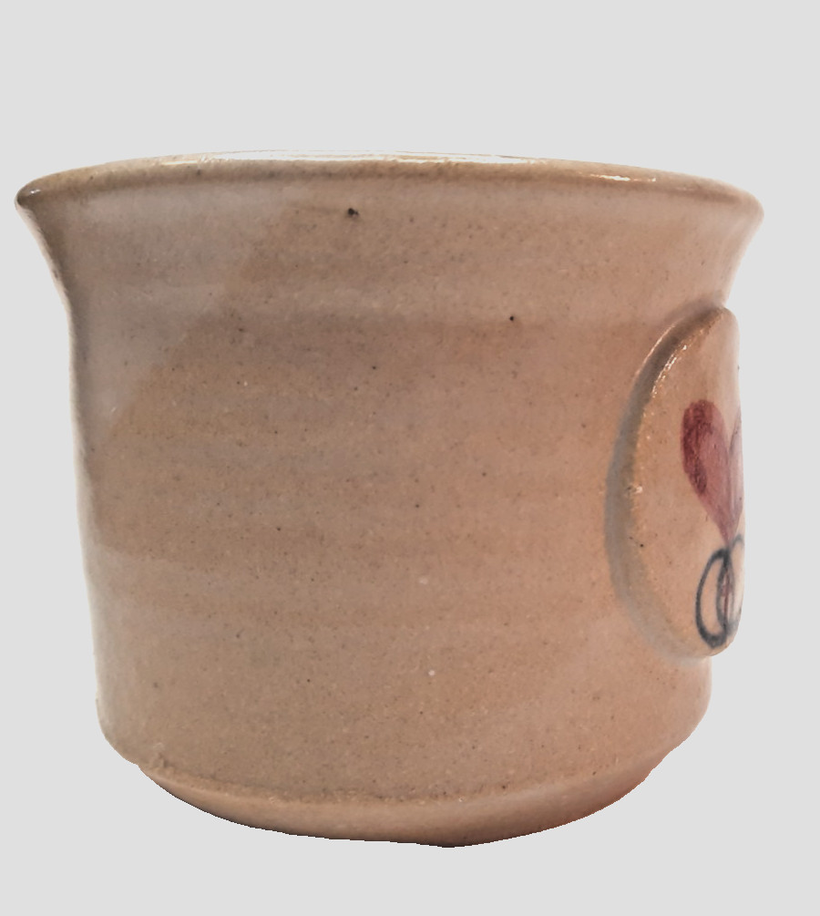 Rare-Gerald Eltzroth-Greene St Pottery-Signed G-Unity Crock-Heart/Cross/Circles