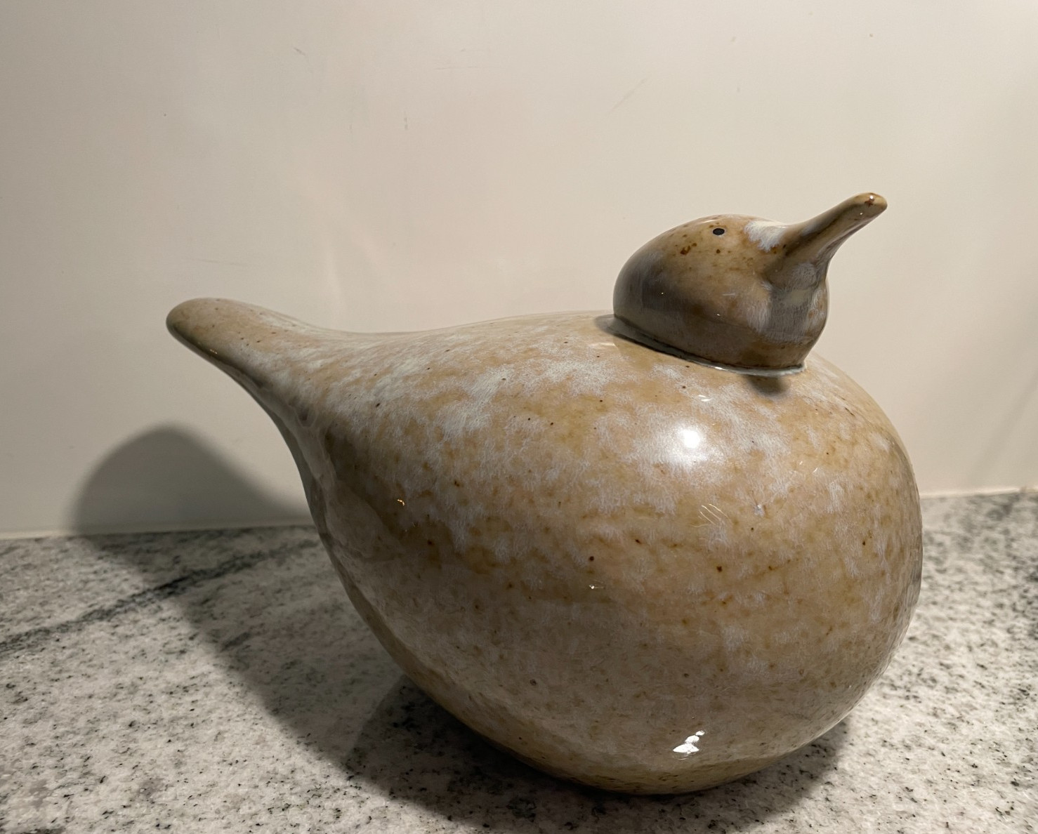 Vintage Large Mid Century Modern Style Tan Earth Tones Glazed Ceramic Sea Bird