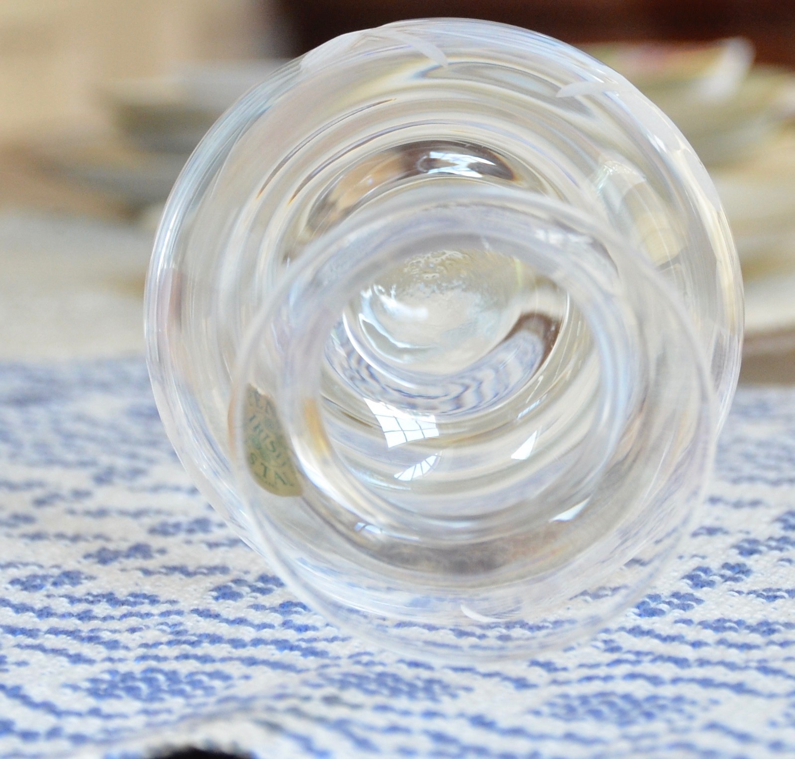 Small PENROSE Irish Crystal VASE Etched Made in Waterford Ireland 4 1/2 in Tall