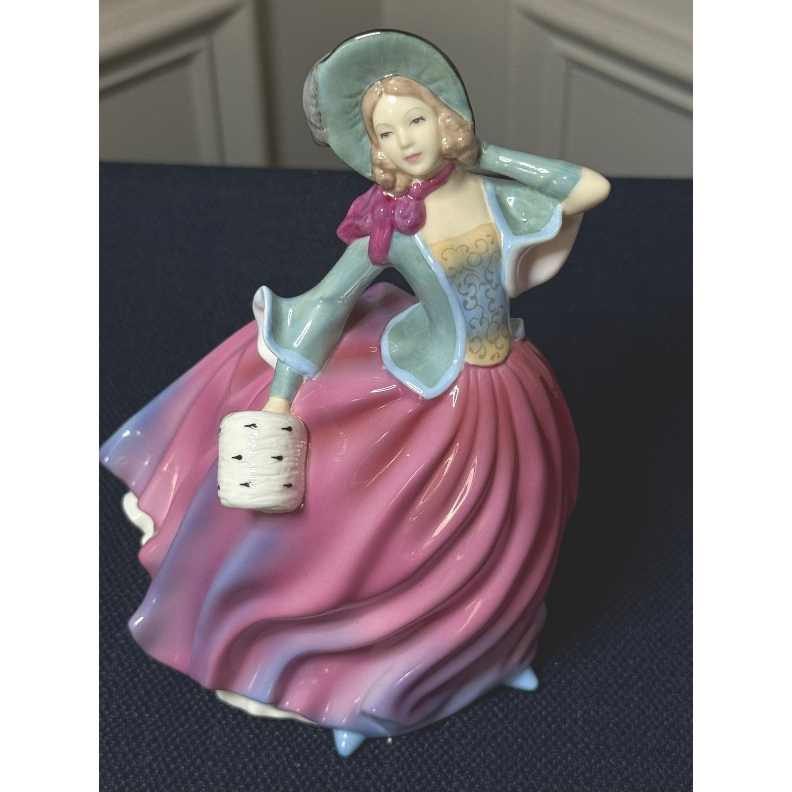 Royal Doulton Autumn Breeze HN 4716 Pretty Ladies Bone China Figurine Pink Green