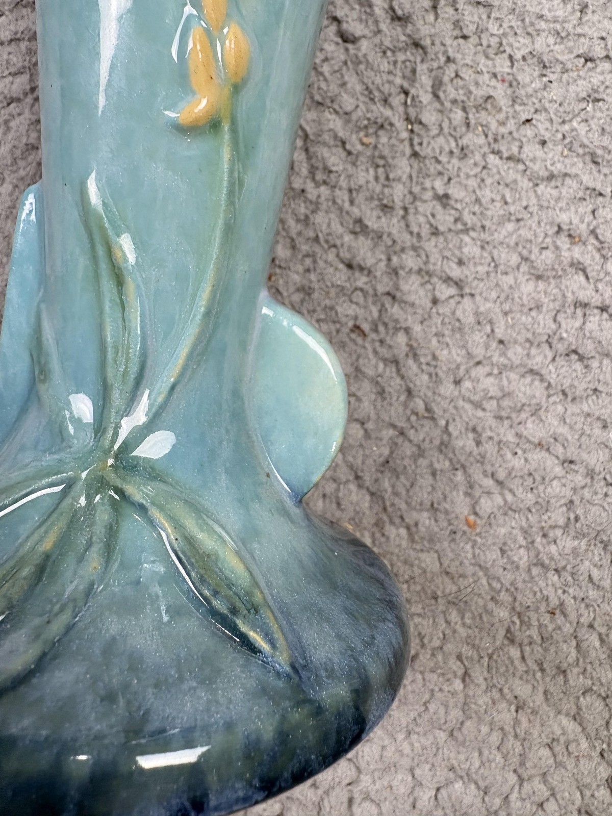 Vintage Roseville Pottery Vase 281-7 Green Floral Art Deco USA 7in Ceramic