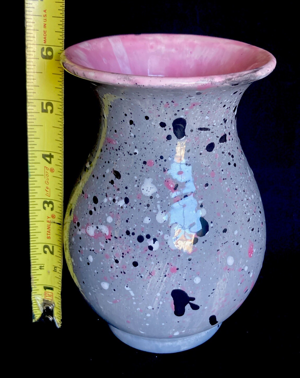 Art Studio Vase Pottery Glazed Beautiful Multi Color Abstract Signed ‘Ava 2017’