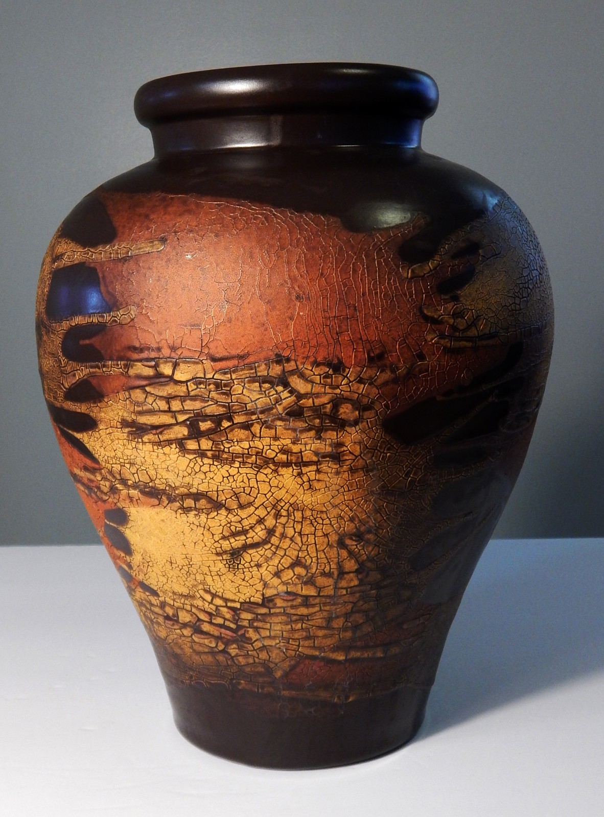 Vintage Royal Haeger Earth Wrap Brown Earth Tones Vase Large 12″ Tall