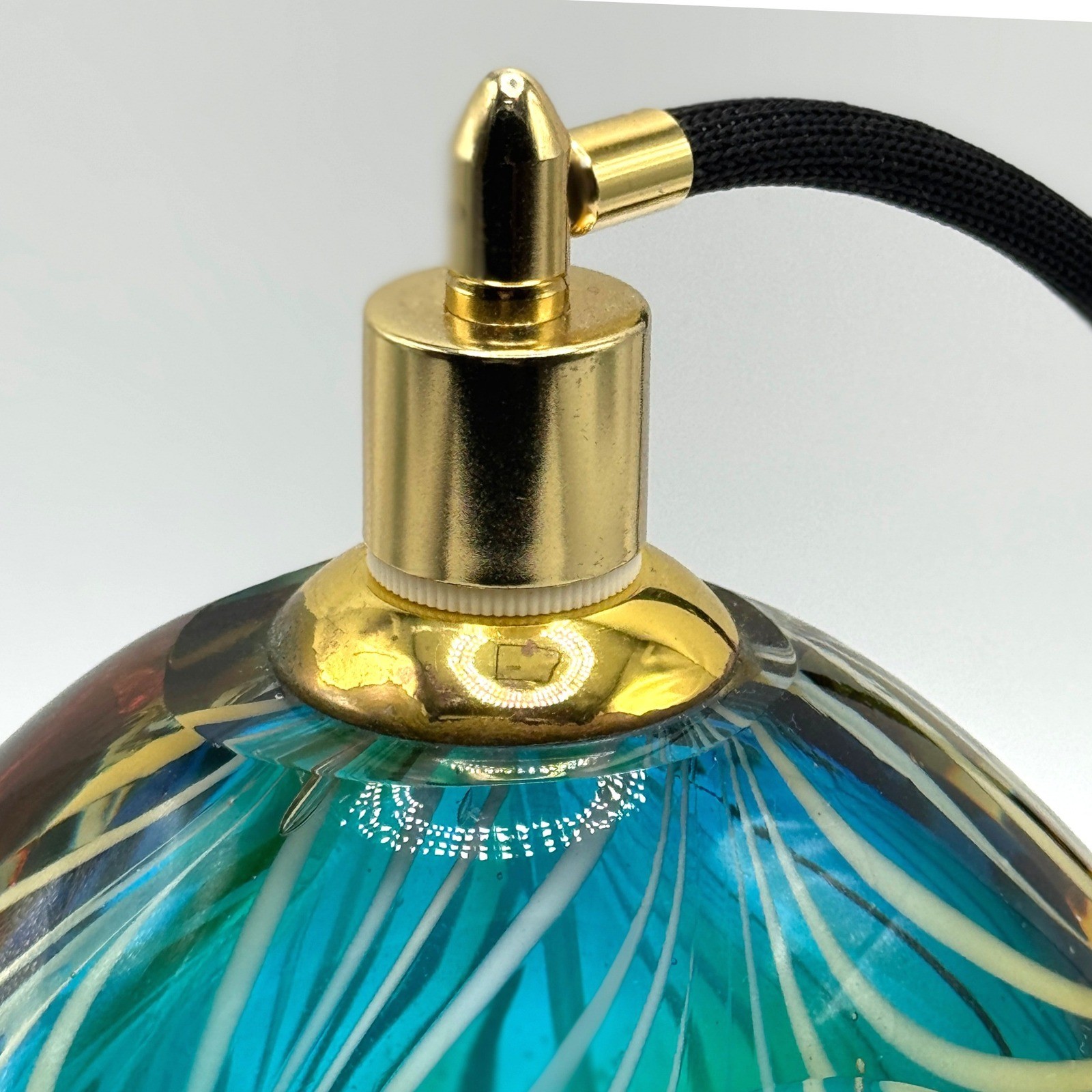 Vintage Murano Art Glass Perfume Atomizer Heavy Hand Blown MCM Vanity Dressing