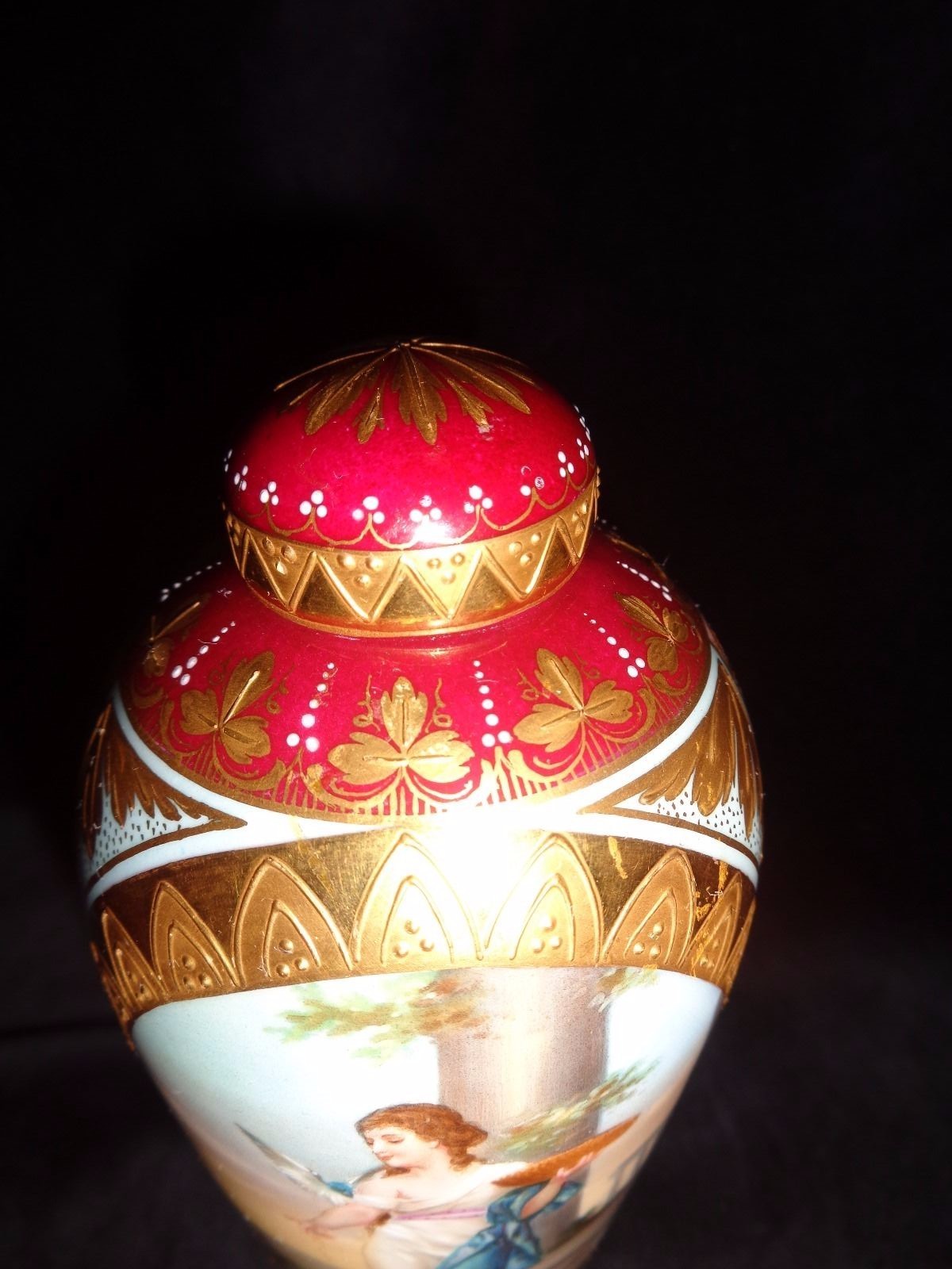 Antique Hand painted Porcelain Royal Vienna Vase signed Wagner