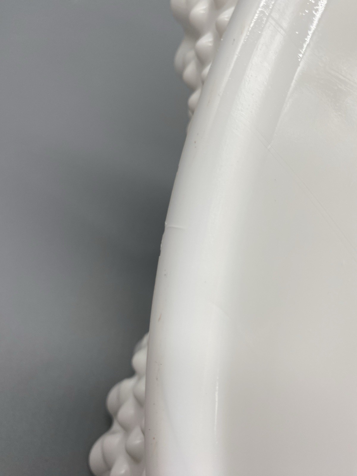 Vintage Fenton 12-1/2″ White Milk Glass Hobnail Basket Wedding Flower Basket