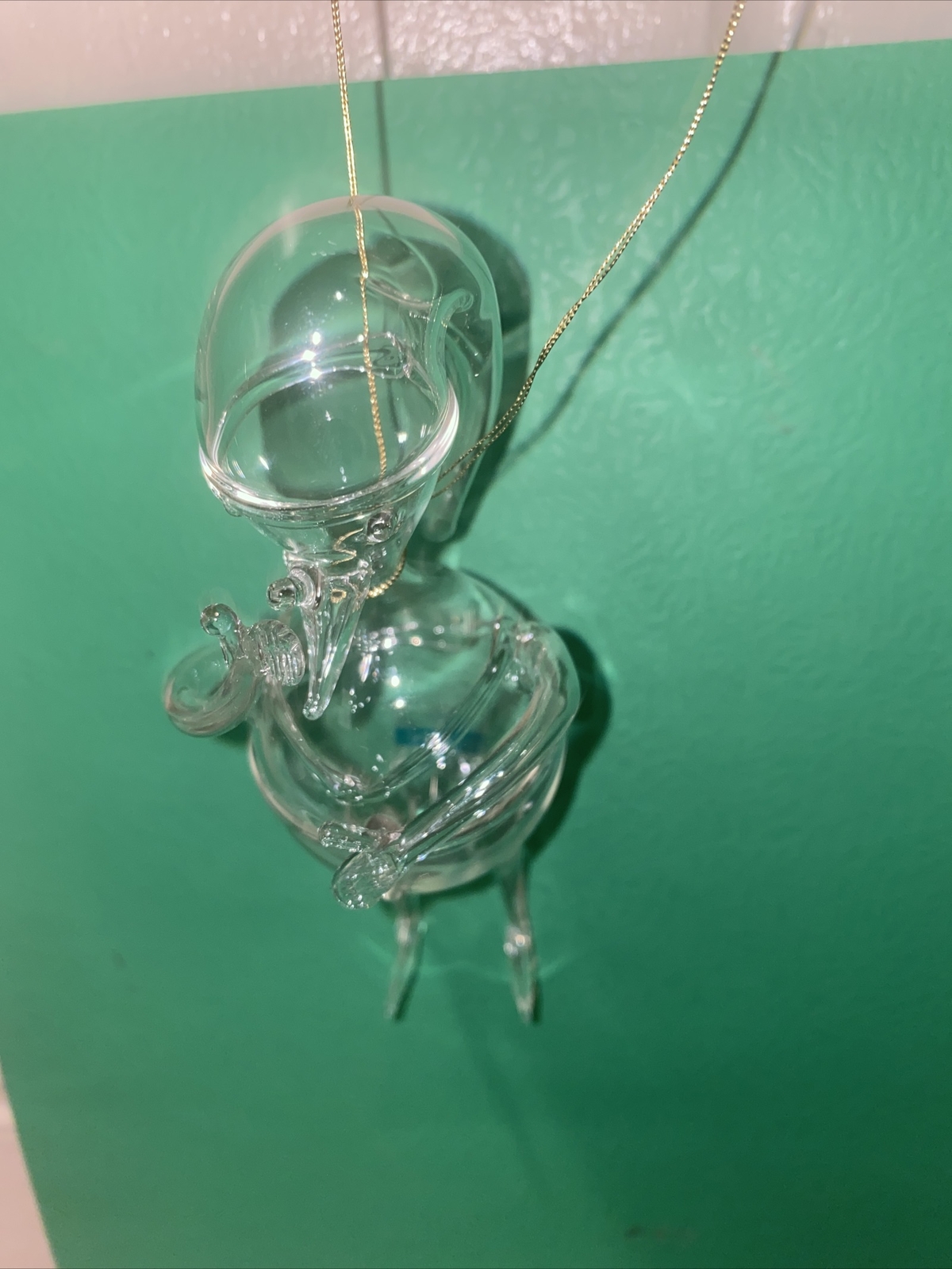 Vintage Parise Vetro Hand Blown Glass Ornament Santa. With Original Sticker.