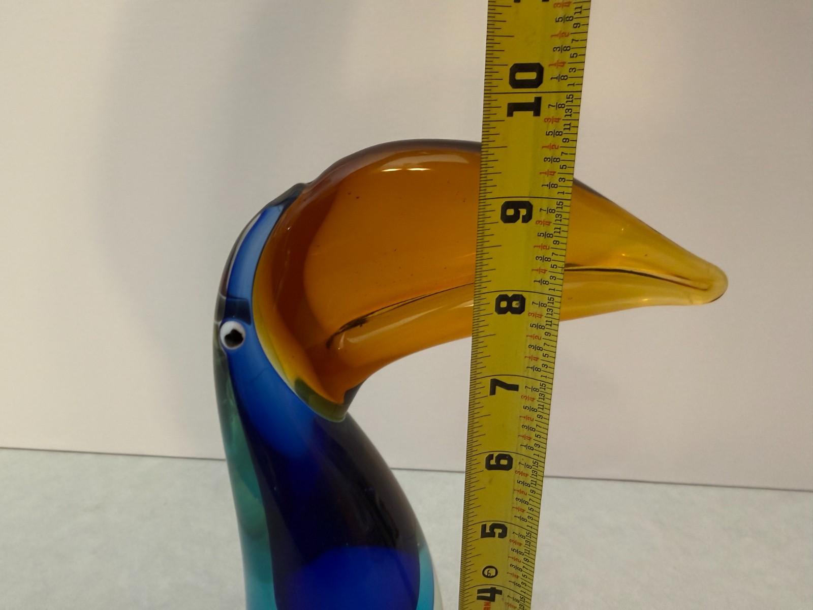 Art Glass Parrot Tucan Figurine – Multi-Colored – 9.5″ Tall