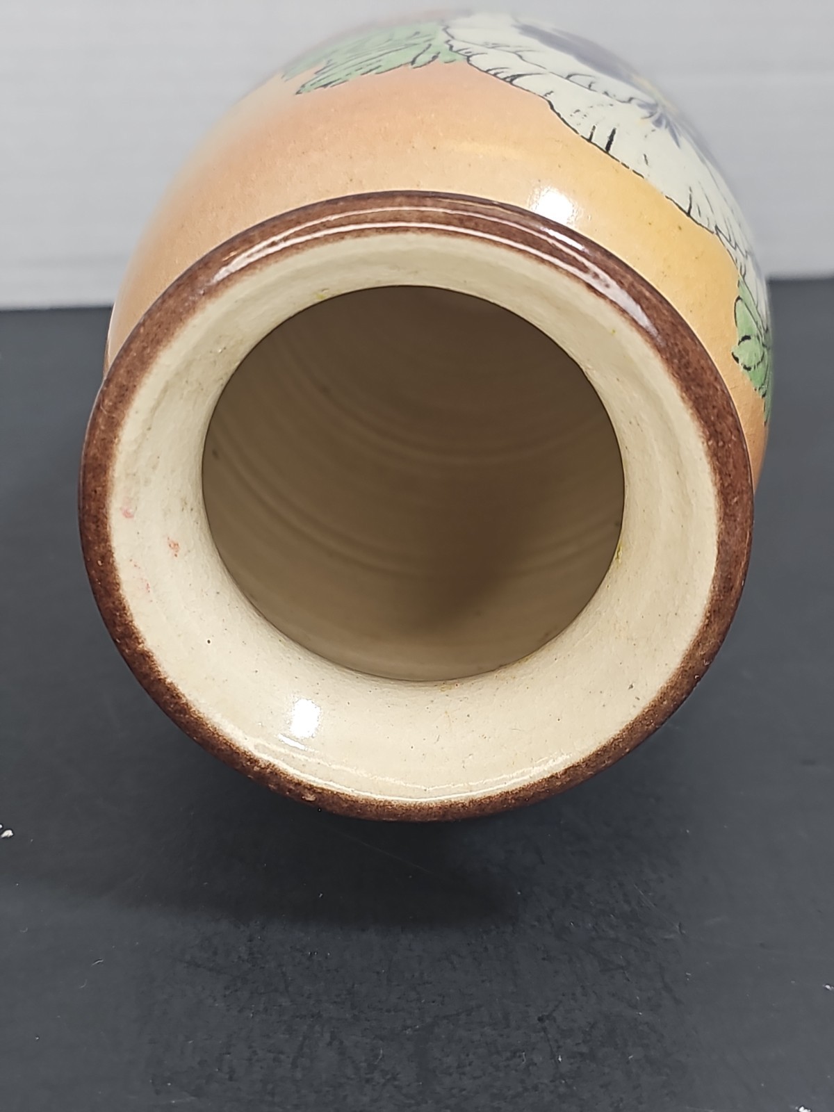 Vtg 1981 Santa Barbara Ceramic Design SBCD Vase Pansies Signed DK Dorie Knight