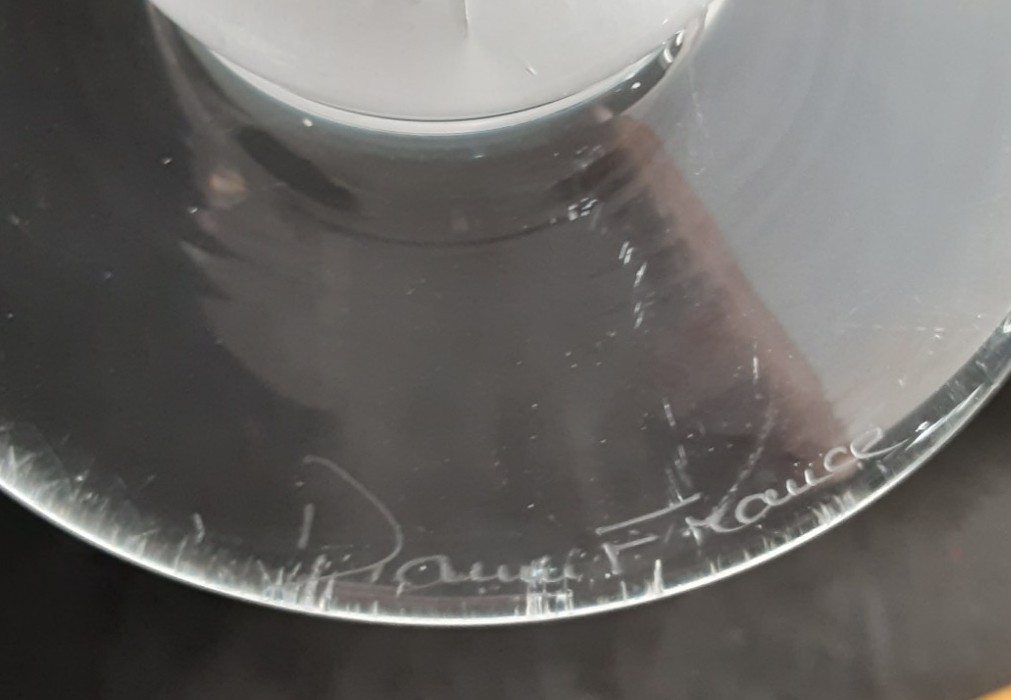 French Daum Crystal France Vase Signed 12.5″ EXC.