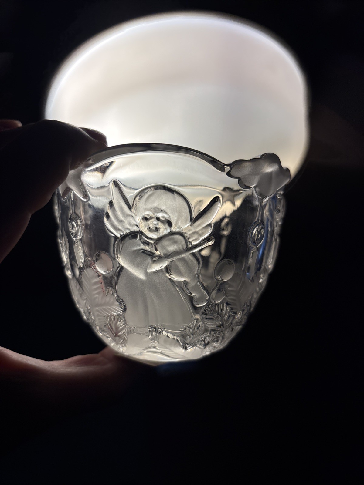 Mikasa “Holiday Lights” Candle Holder Frosted / Clear 3 1/4″ Germany SA 835/910