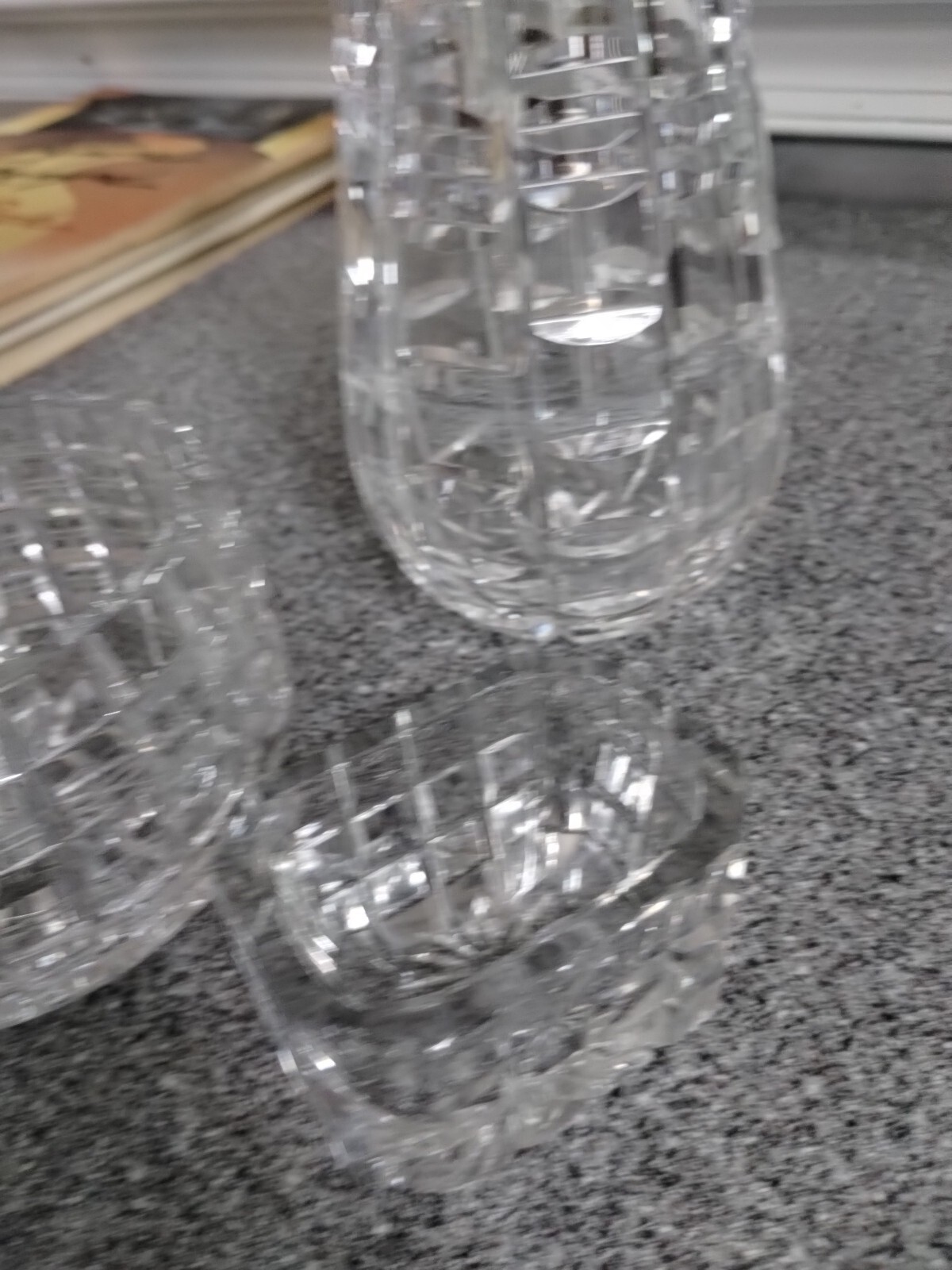 1 Waterford Crystal 7″ Vase Tralee Pattern, 1candy Bowl, 1 Candle Holder