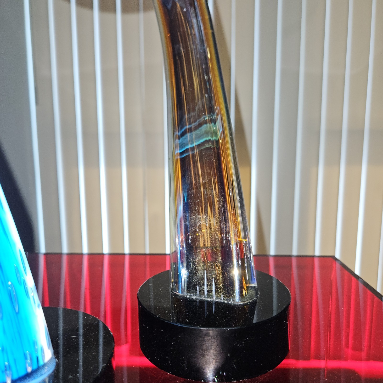 Intertwining glass sculpture