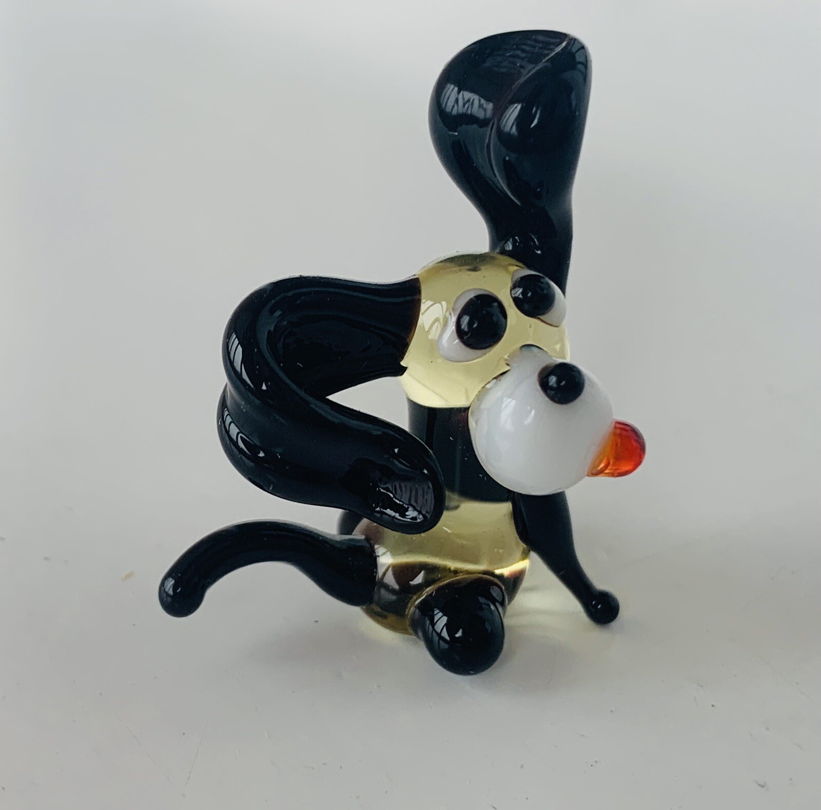Dog~Puppy~Mini Collectible Hand Blown Art Glass Figurine~Handmade Tiny Animal