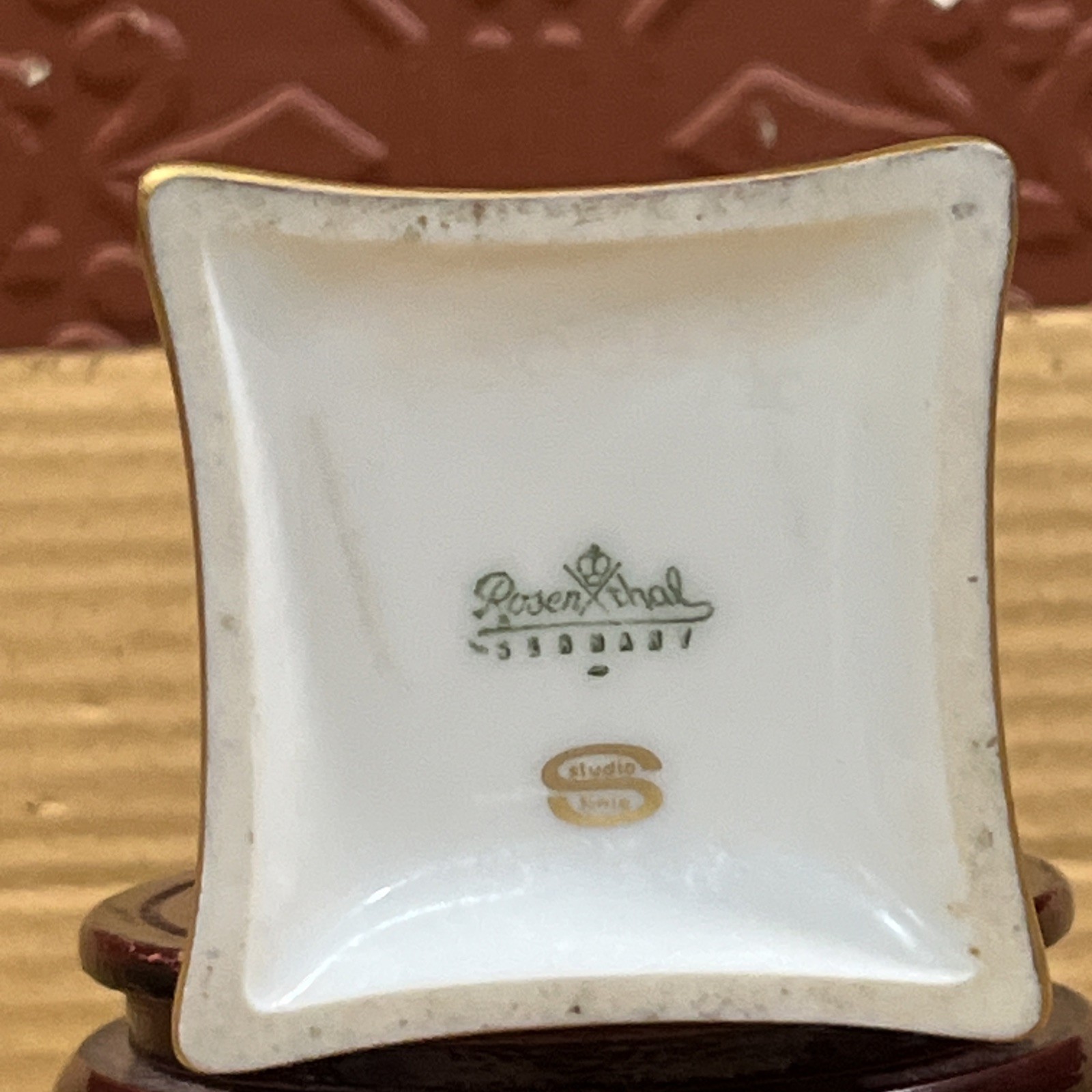Vintage Rosenthal Vase Matte Gold Gilt Studio Line Curved Edge Approx 8” Tall