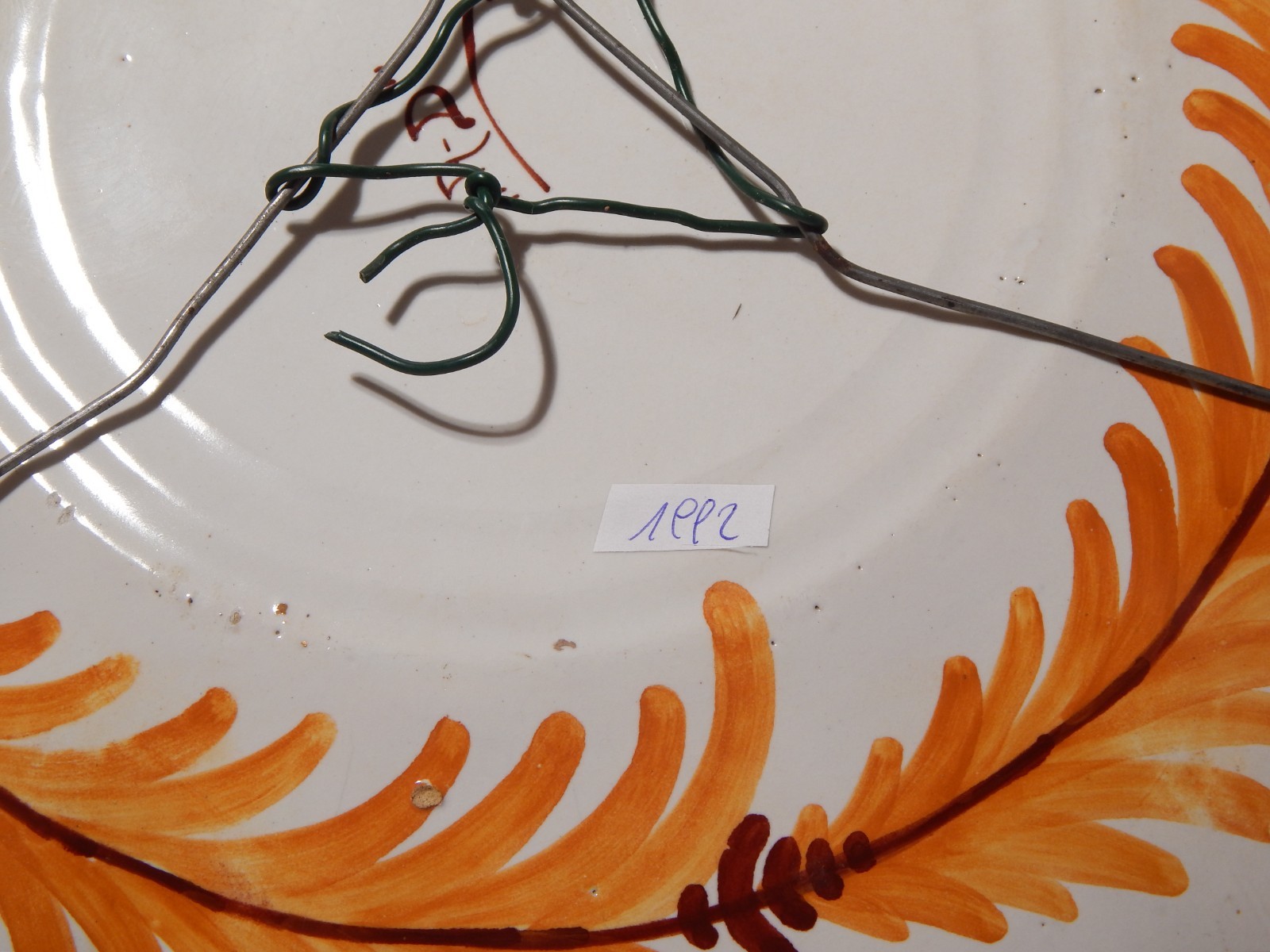 Antique Large Parade Plate Albisola Alba Docilia Painted Early 1900s