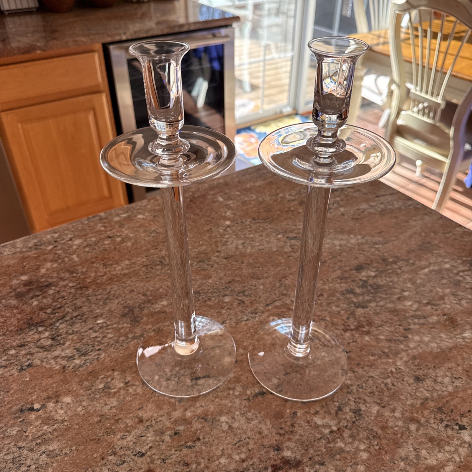 Tiffany & Co. 14 Inch Crystal Candlesticks/Holders Set of Two