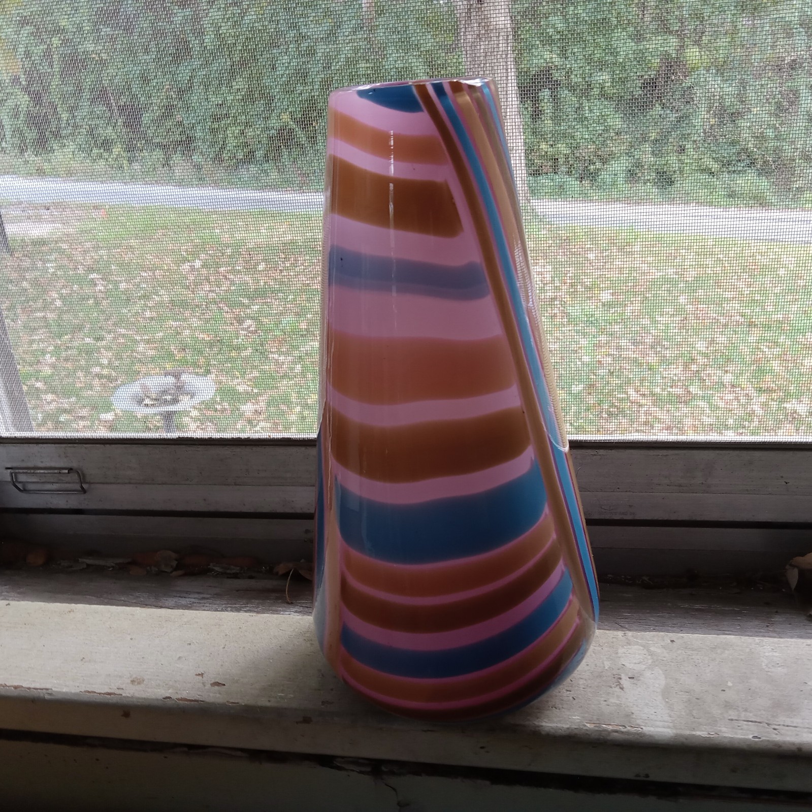 STERLING B.CRANDALL 2005 SIGNED ART GLASS VASE CRUCIBLE GLASS WORKS NEW YORK