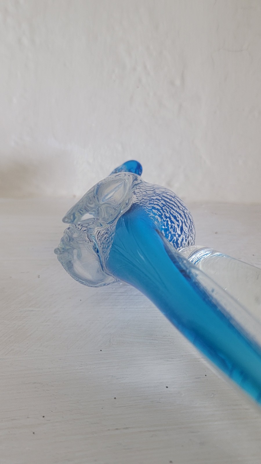 Vintage Handblown Murano Italy Glass Art Blue Budgerigar Parakeet